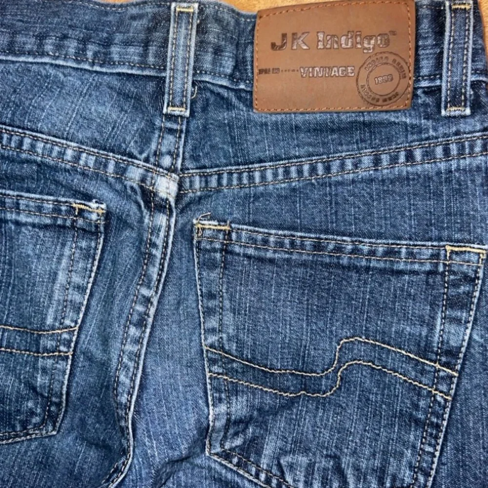 Vintage JK Indigo Boy‎ 10 Slim Blue Denim Straight Leg 5 Pocket Zip Button Jeans